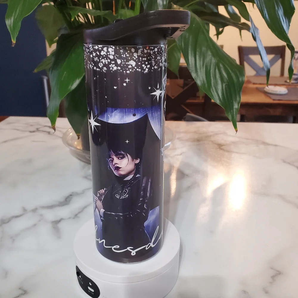 Wednesday Addams Don't Touch Me 20oz Tumbler with duo lids 🎉sale
